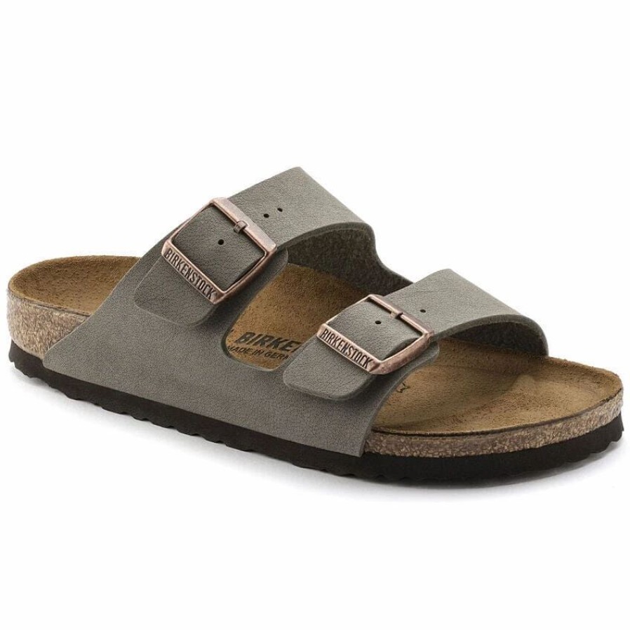 Men * | Birkenstock Regular Arizona Birkibuc Stone Stone Birkibuc