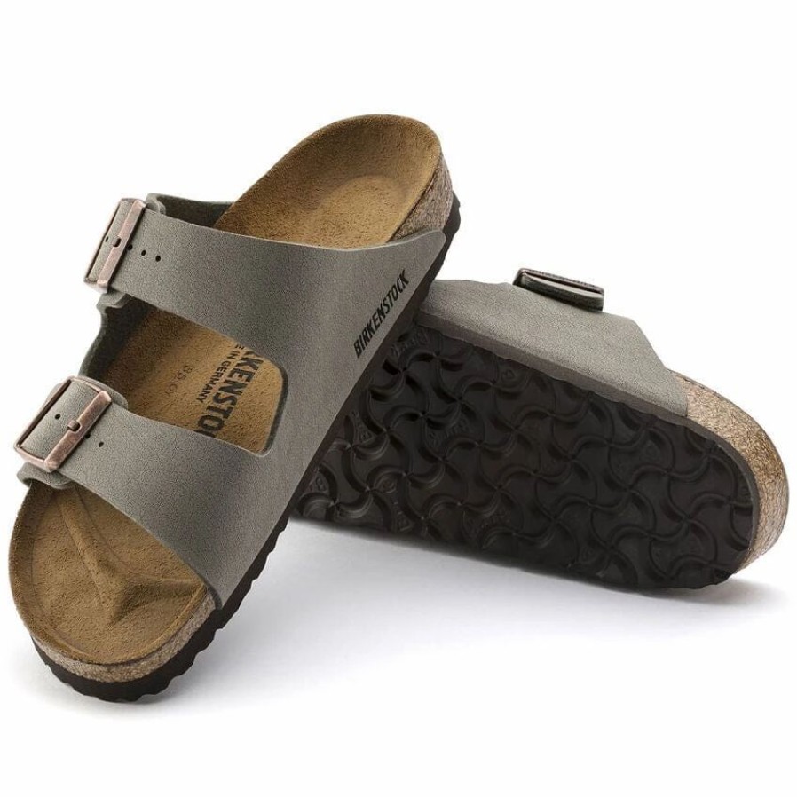 Men * | Birkenstock Regular Arizona Birkibuc Stone Stone Birkibuc