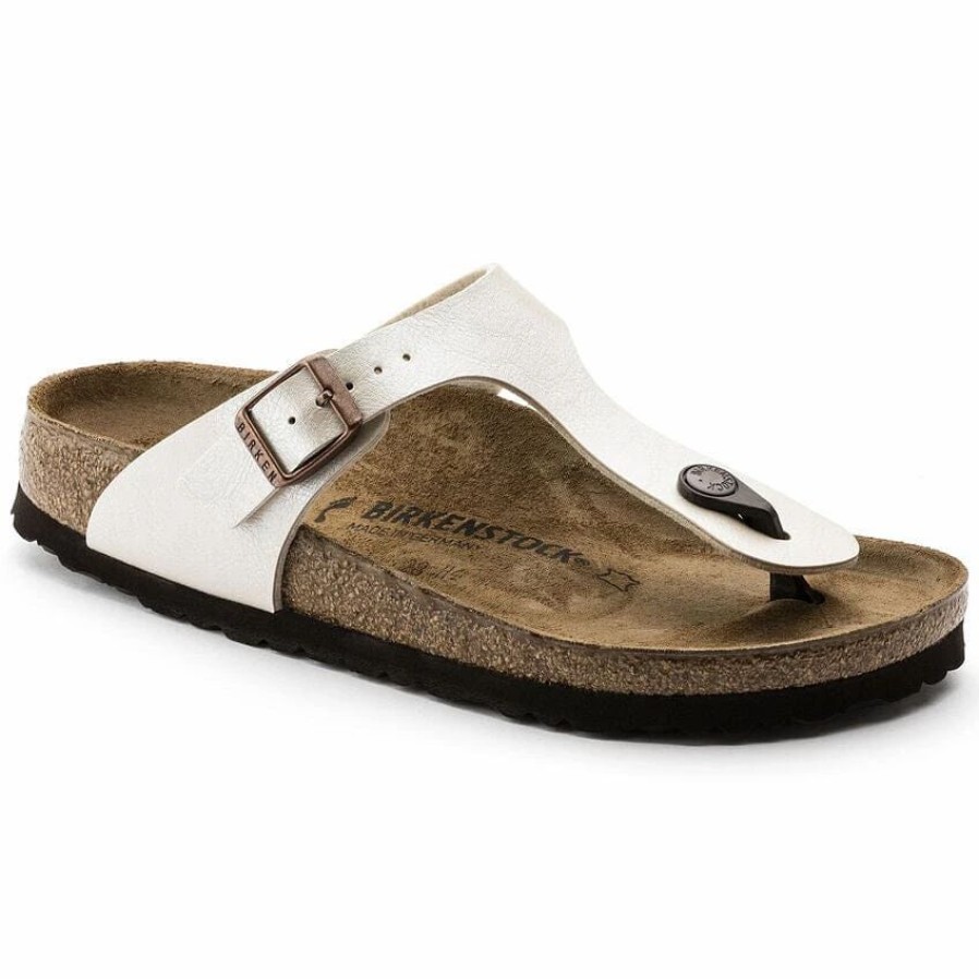 Men * | Birkenstock Narrow Gizeh Graceful White Pearl Graceful Pearl White