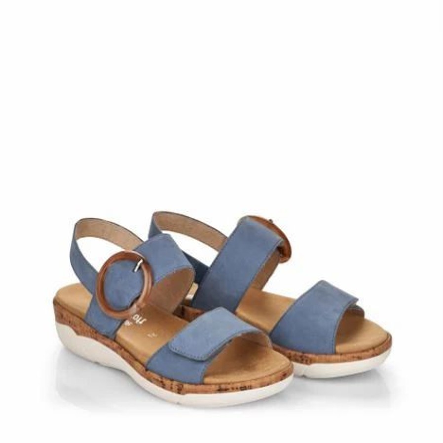 Women * | Rieker R6853 Jocelyn Blue Blue/Sand