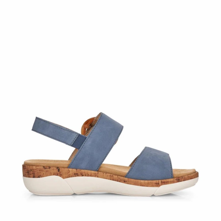 Women * | Rieker R6853 Jocelyn Blue Blue/Sand