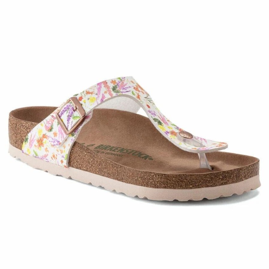 Women * | Birkenstock Regular Gizeh Birko-Flor Summer Floral Rose Summer Garden Rose