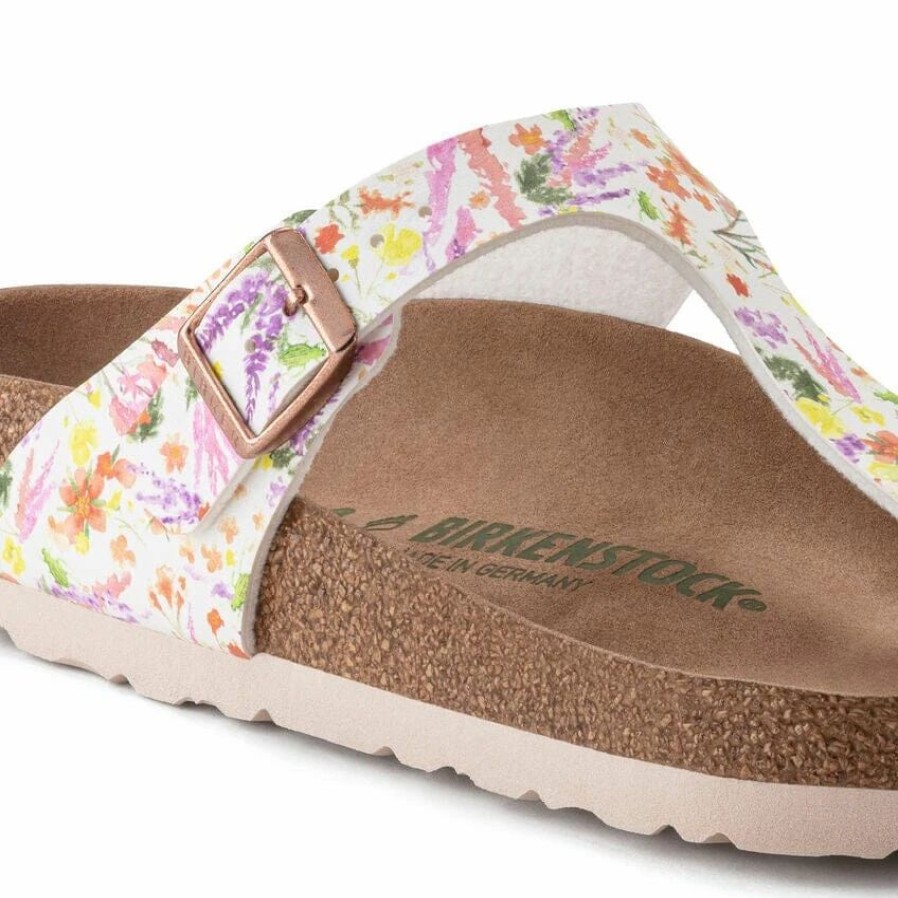 Women * | Birkenstock Regular Gizeh Birko-Flor Summer Floral Rose Summer Garden Rose