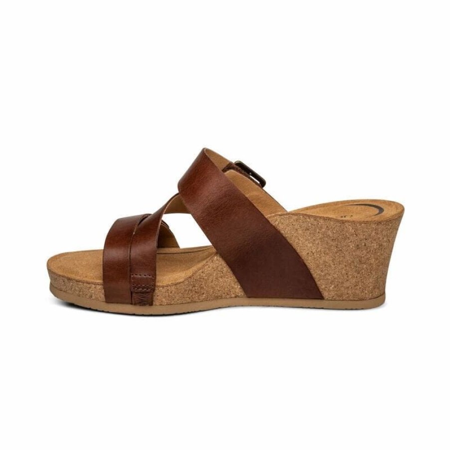 Women * | Aetrex Kimmy Arch Support Wedge Walnut