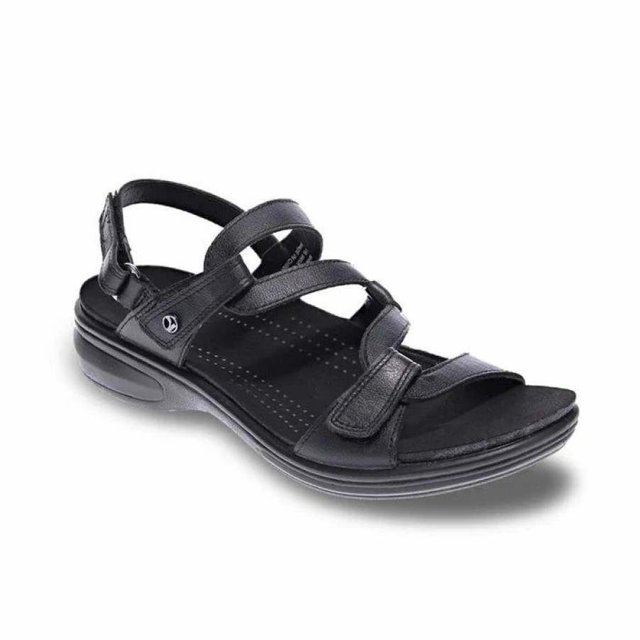 Women * | Revere Miami Back Strap Sandal Black Black Leather