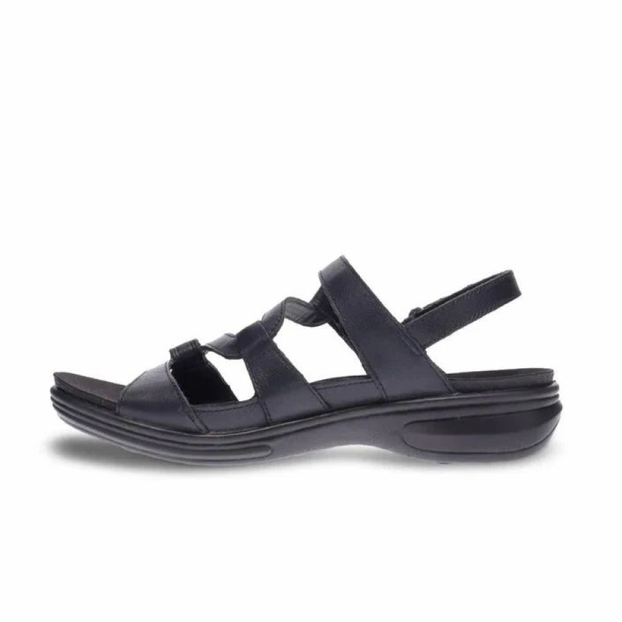 Women * | Revere Miami Back Strap Sandal Black Black Leather