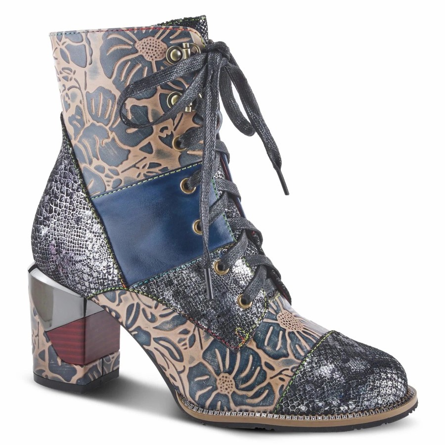 Women * | Spring Footwear Corp L`Artiste Aboot Booties Blue Multi