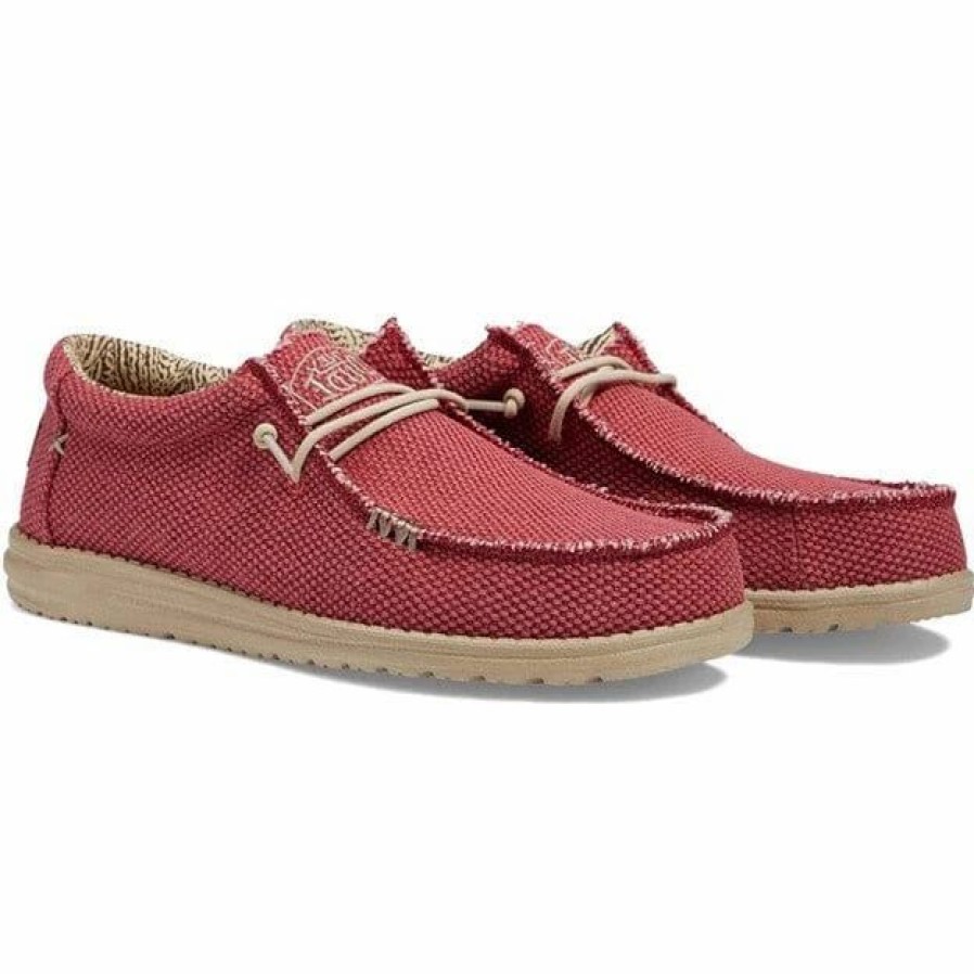 Men * | Hey Dude Wally Braided Pompeian Red