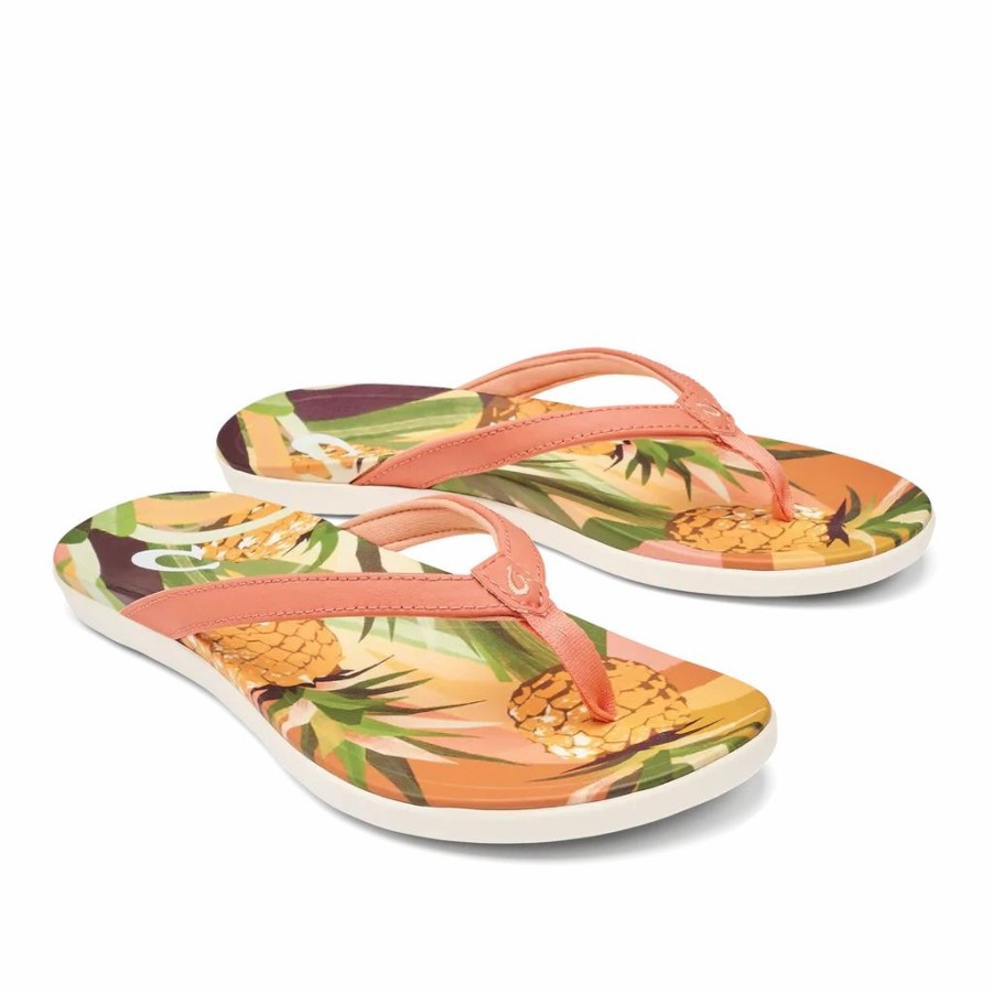 Women * | Olukai Ho'Opio Hau Shell Coral Pineapple Shell Coral/Pineapple