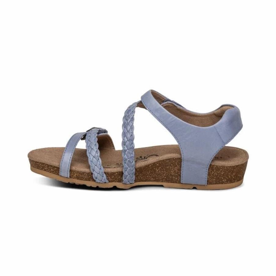 Women * | Aetrex Jillian Braided Quarter Strap Blue