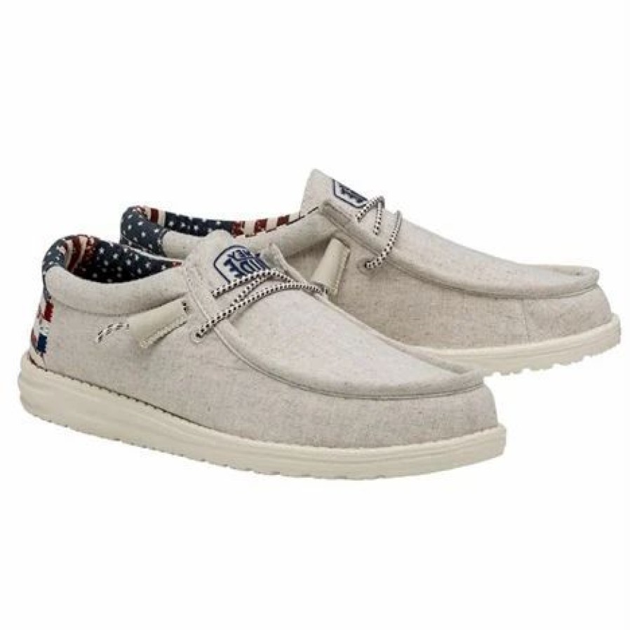 Men * | Hey Dude Wally Patriotic Off White