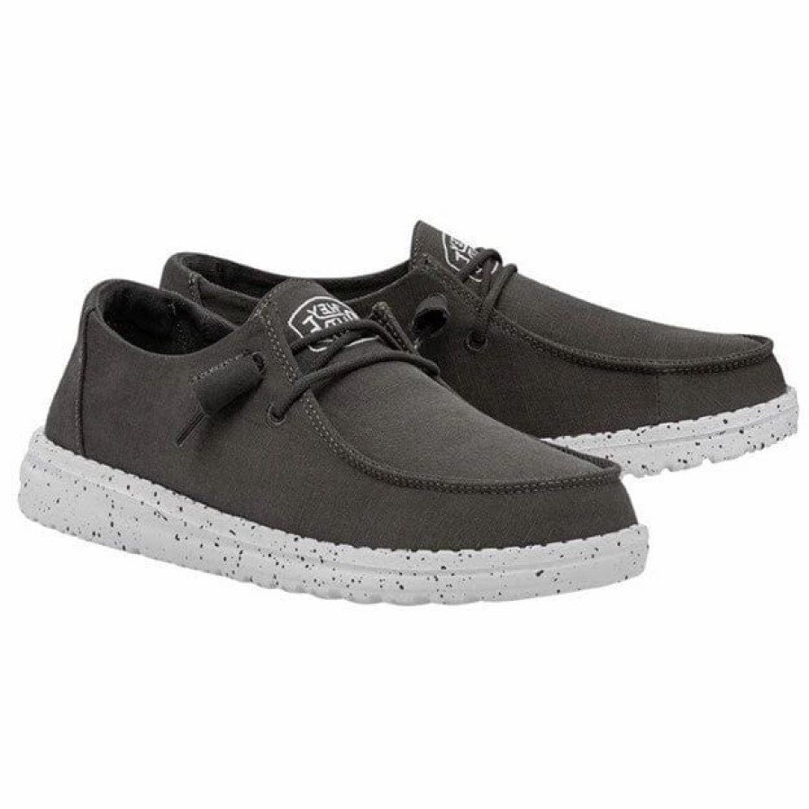 Women * | Hey Dude Wendy Slub Canvas Dark Grey