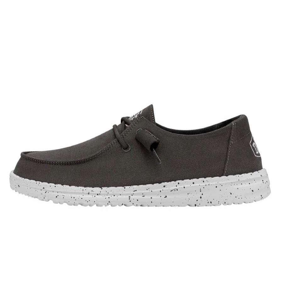 Women * | Hey Dude Wendy Slub Canvas Dark Grey