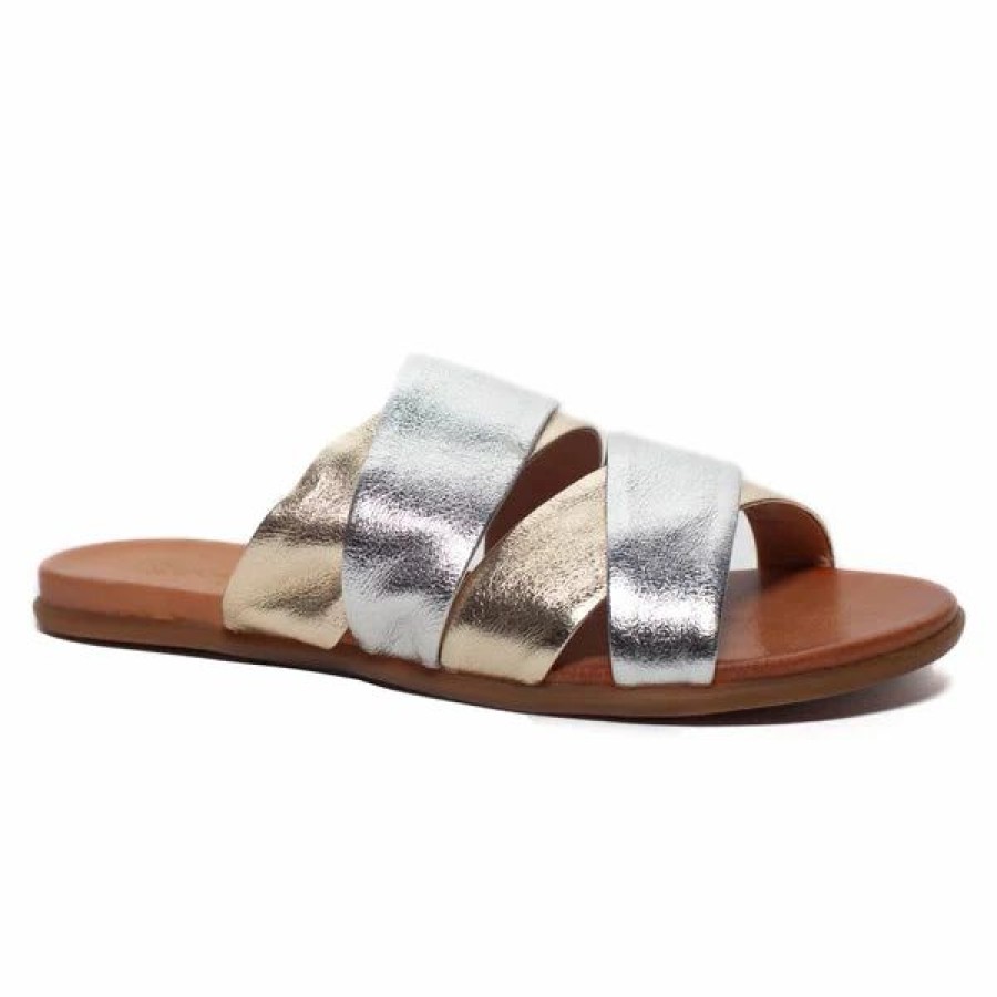 Women * | Sole Mio Footwear Kira 68 Silver/Gold