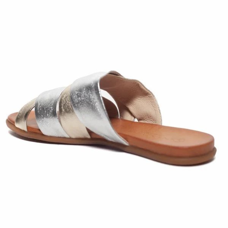 Women * | Sole Mio Footwear Kira 68 Silver/Gold