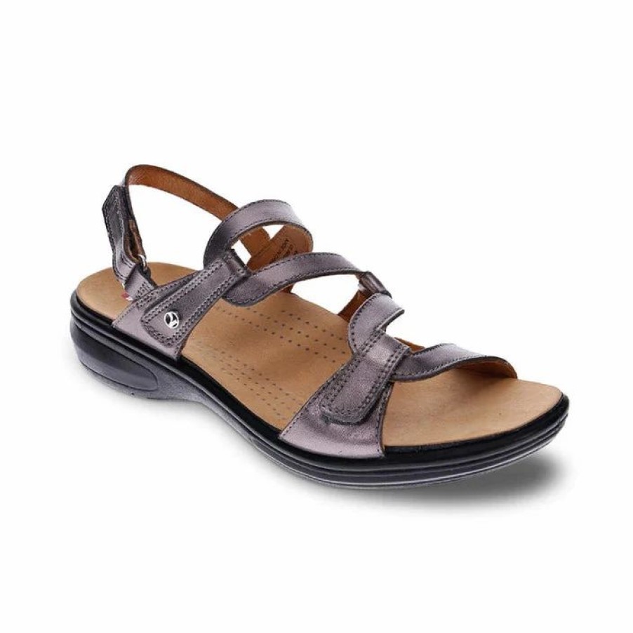 Women * | Revere Miami Back Strap Sandal Gunmetal