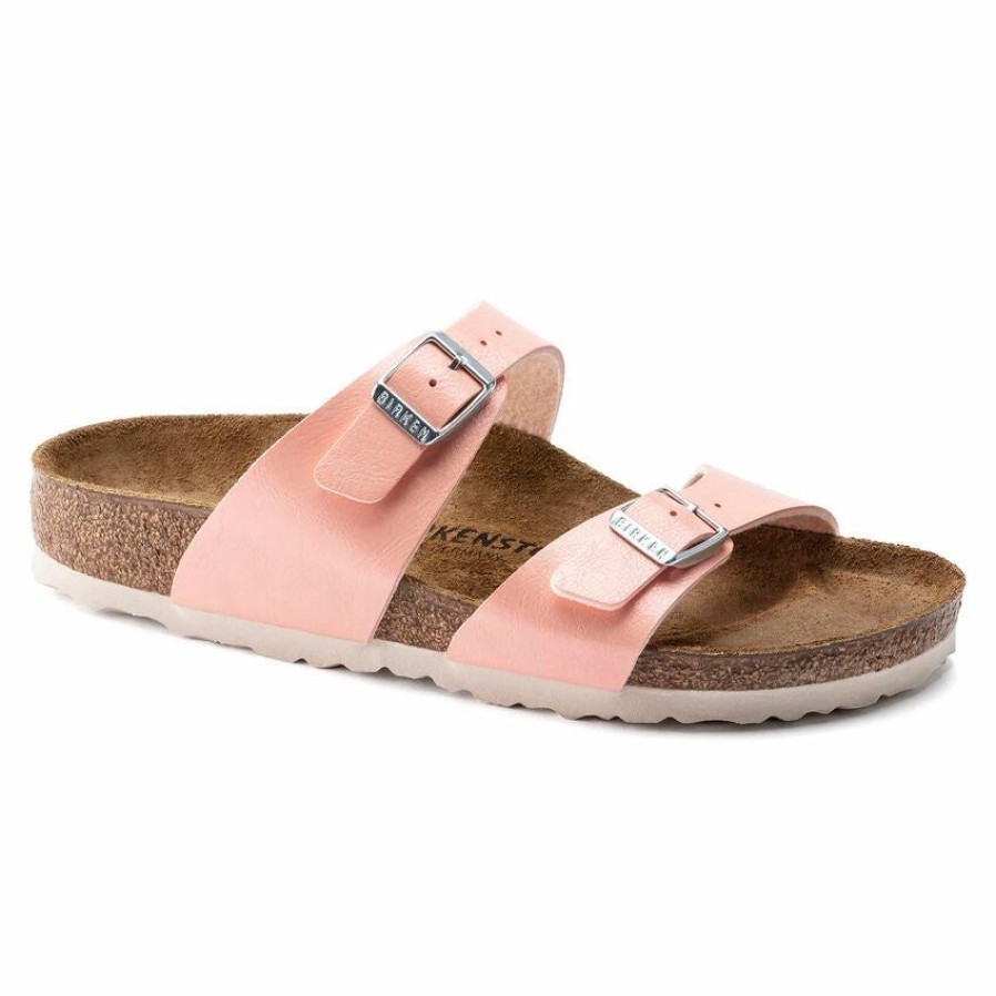 Women * | Birkenstock Sydney Birko-Flor Graceful Coral Peach