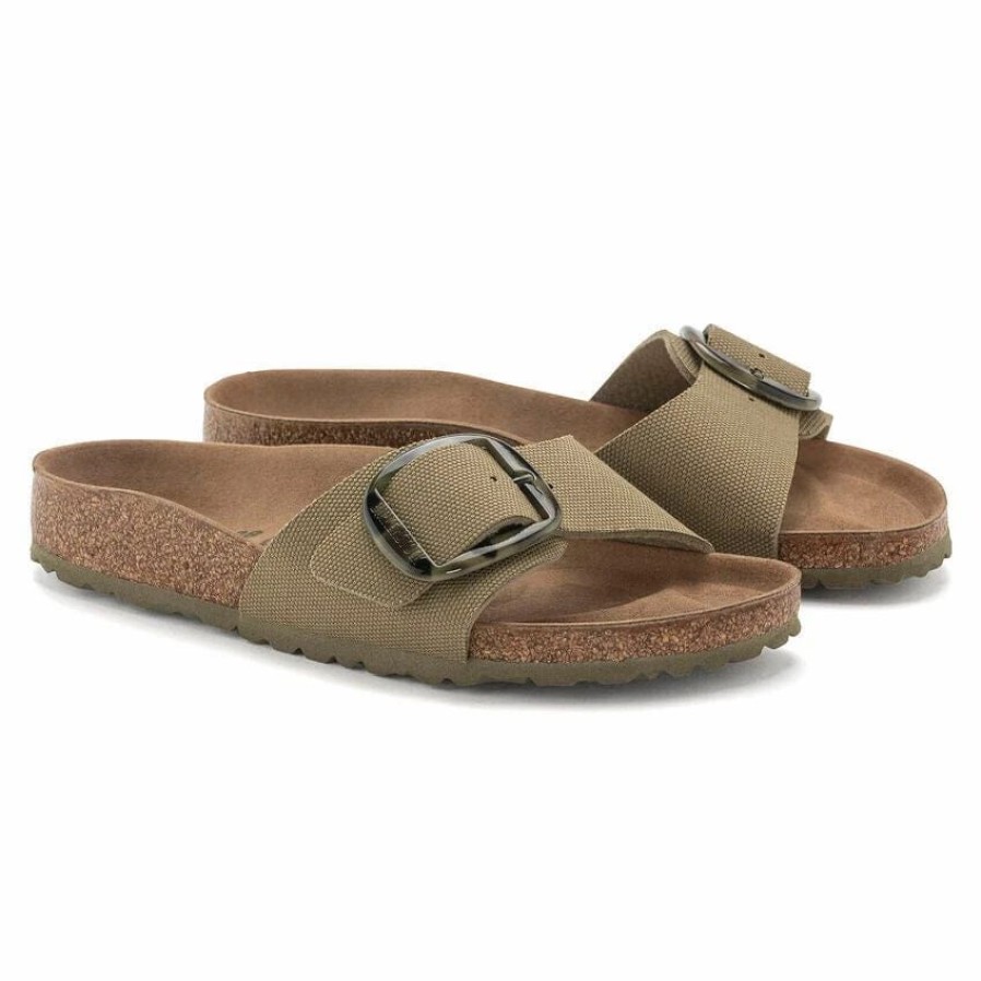 Women * | Birkenstock Narrow Madrid Vegan Big Buckle Faded Khaki