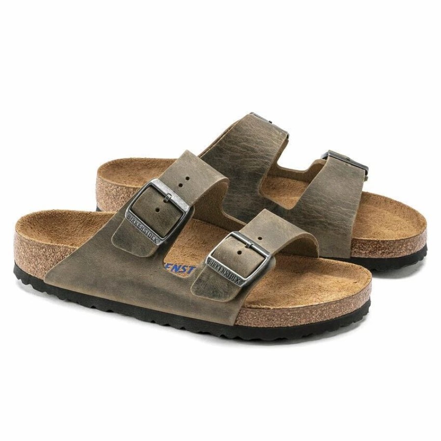 Men * | Birkenstock Regular Arizona Soft Footbed Faded Khaki