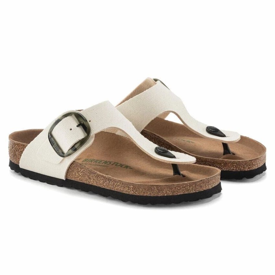 Women * | Birkenstock Regular Gizeh Vegan Big Buckle Eggshell