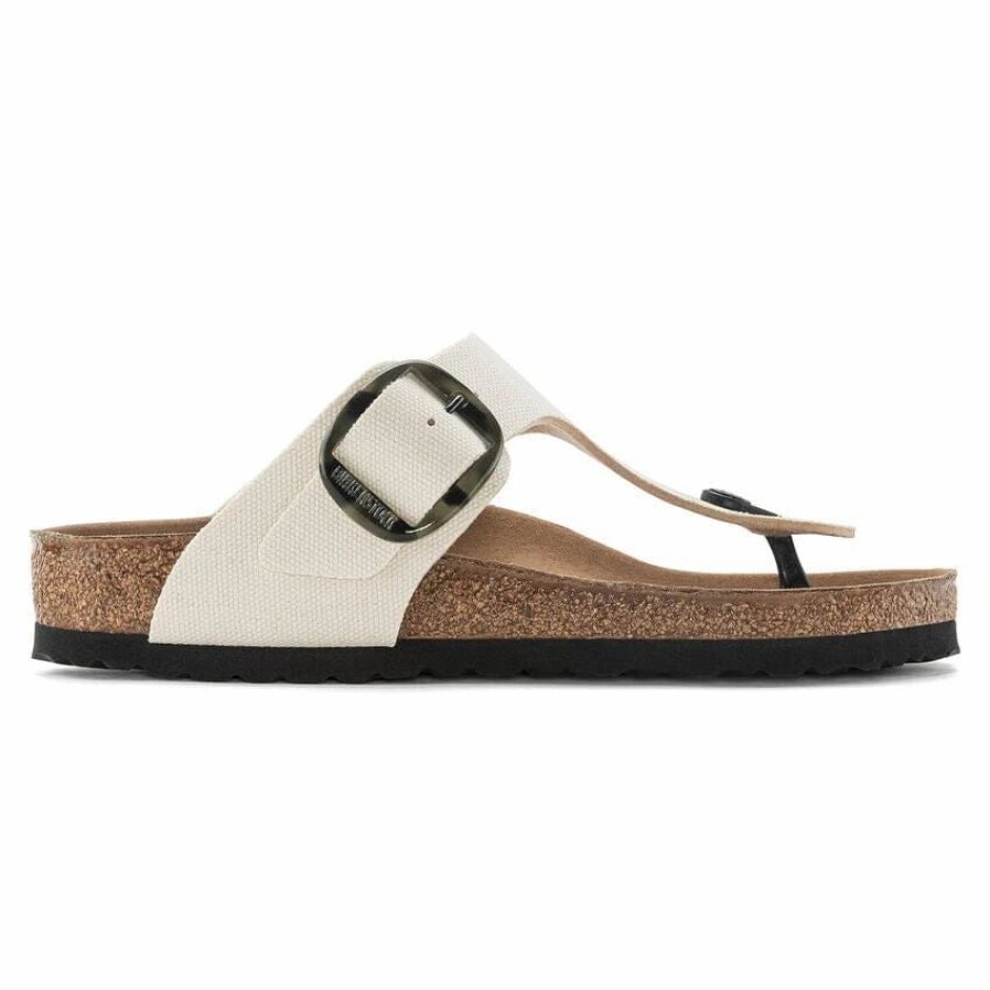 Women * | Birkenstock Regular Gizeh Vegan Big Buckle Eggshell