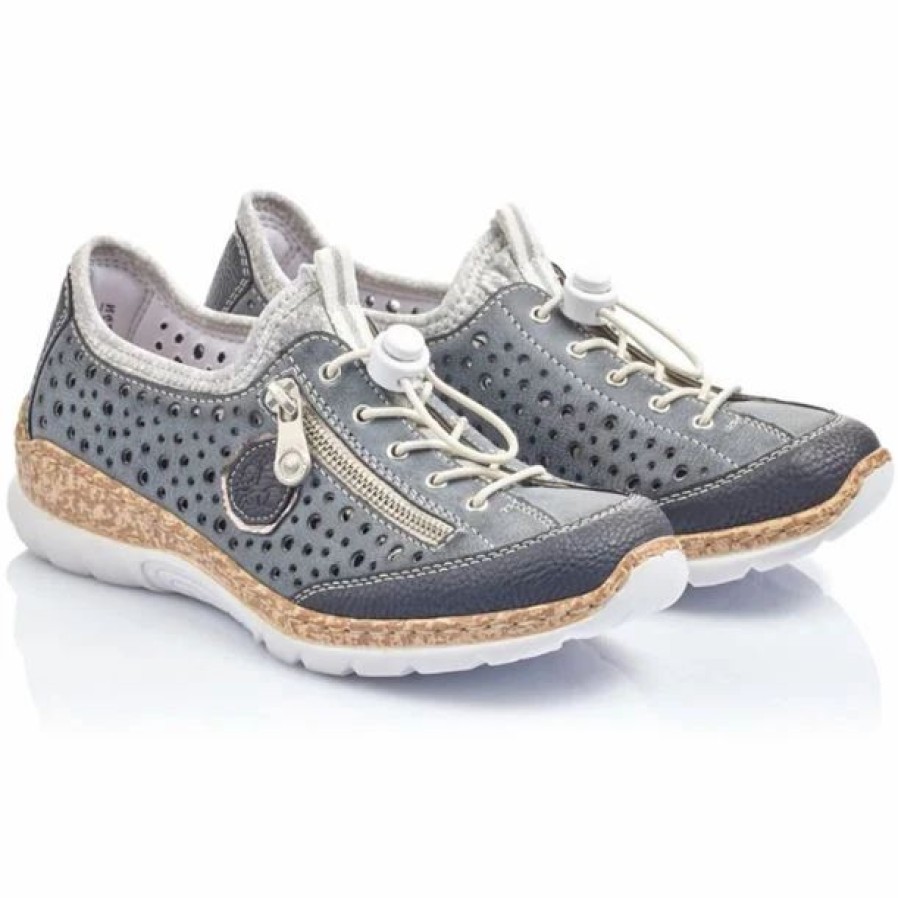 Women * | Rieker Shoe Corporation N42P6 Nikita Blue Pazifik