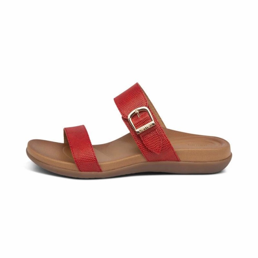 Women * | Aetrex Mimi Water-Friendly Sandal Red