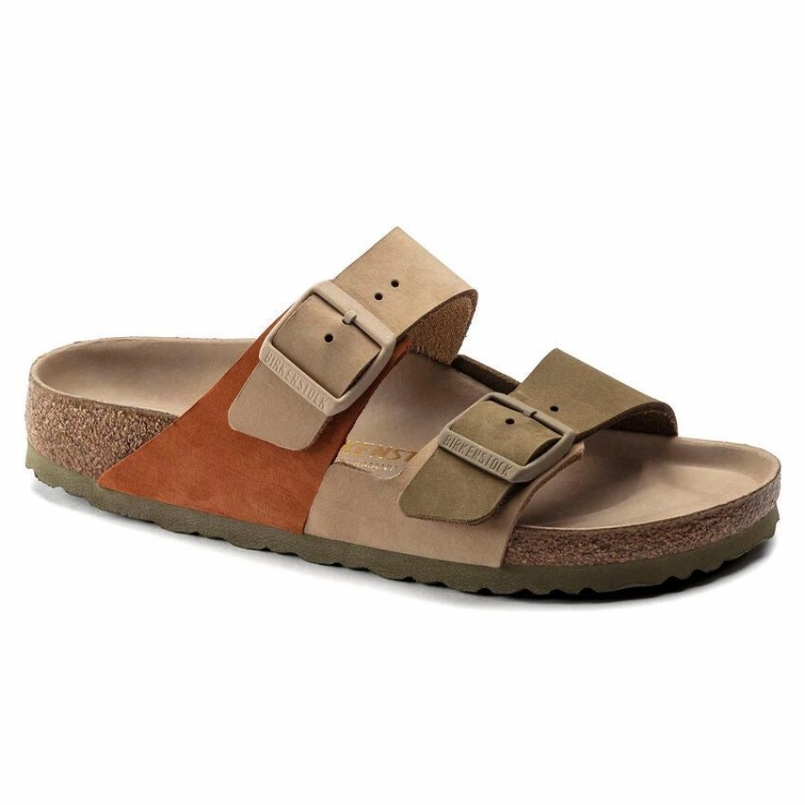 Men * | Birkenstock Narrow Arizona Split Hex Sandcastle/ Faded Khaki Sandcastle/Faded Khaki