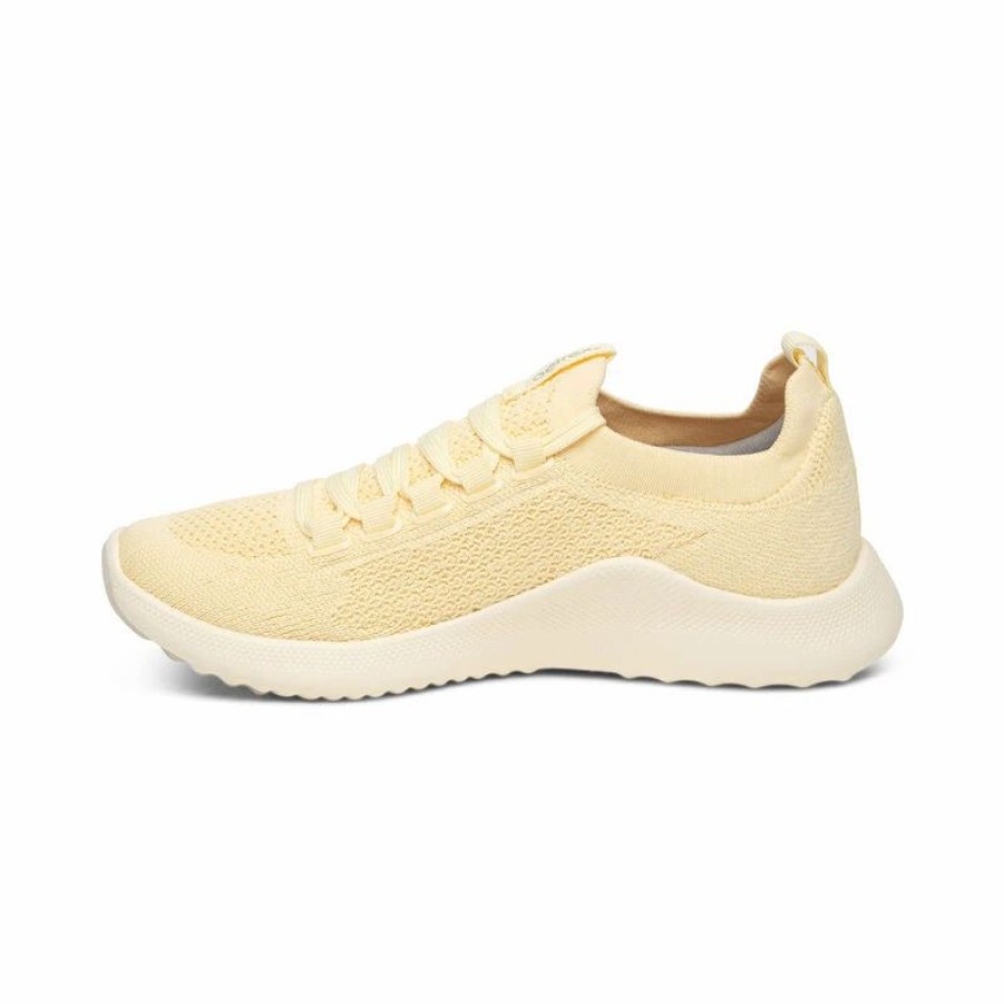 Women * | Aetrex Carly Arch Support Sneakers Lemon