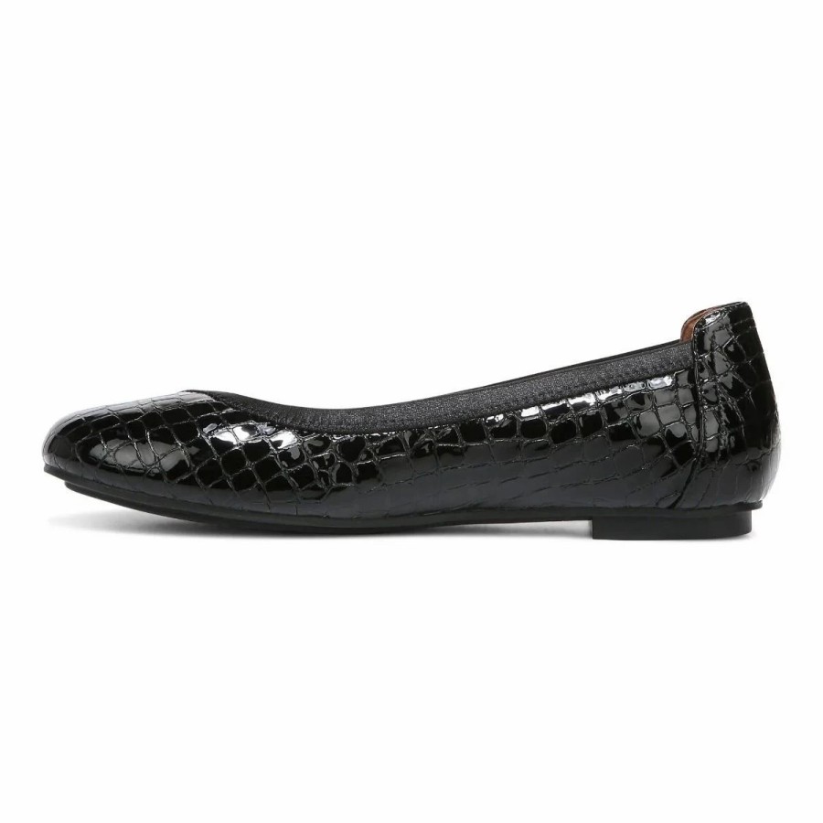 Women * | Vionic Caroll Ballet Flat Black Croc