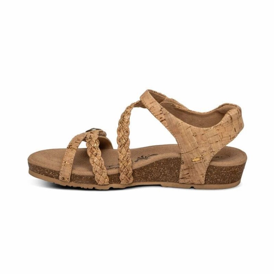 Women * | Aetrex Jillian Braided Quarter Strap Cork