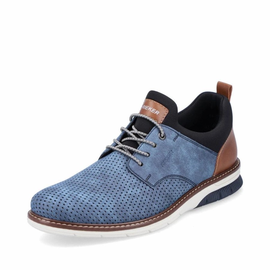 Men * | Rieker 14450-14 Dustin Blue Blue/Brown