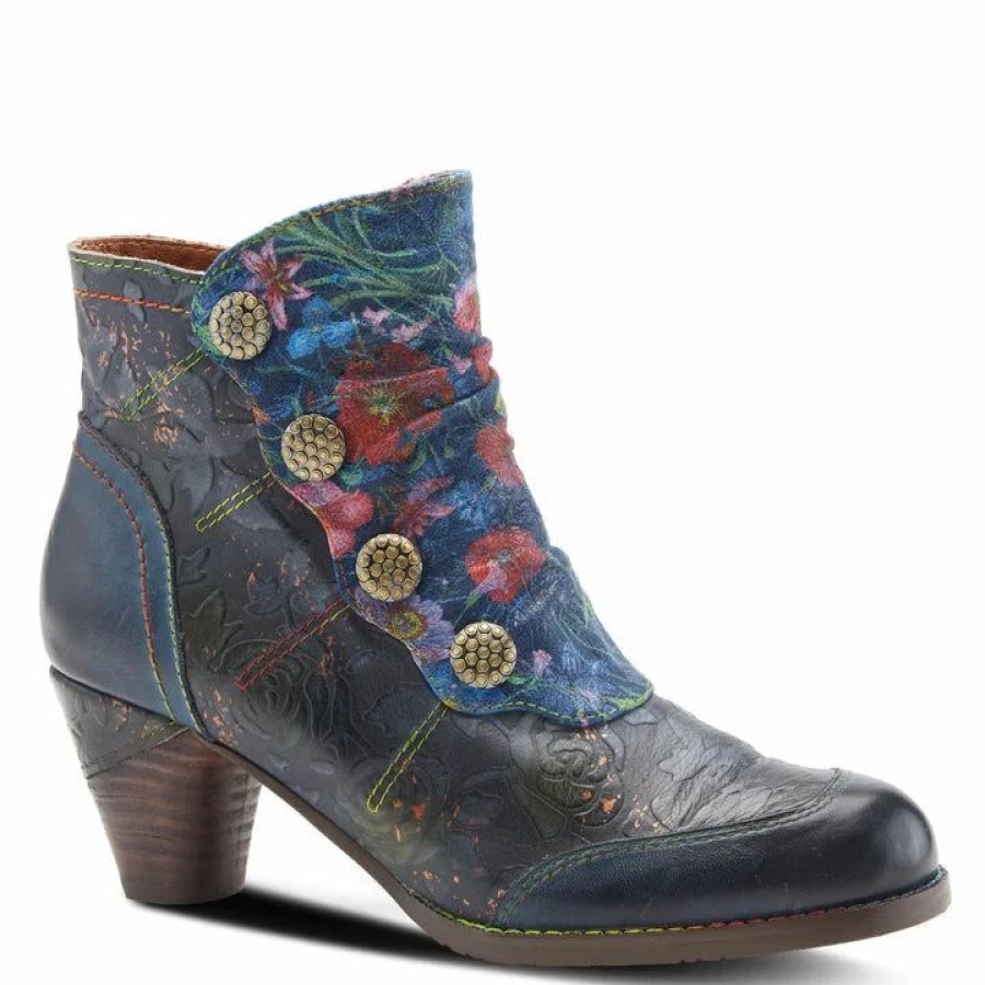 Women * | Spring Step L`Artiste Dustyrose Booties Navy Multi