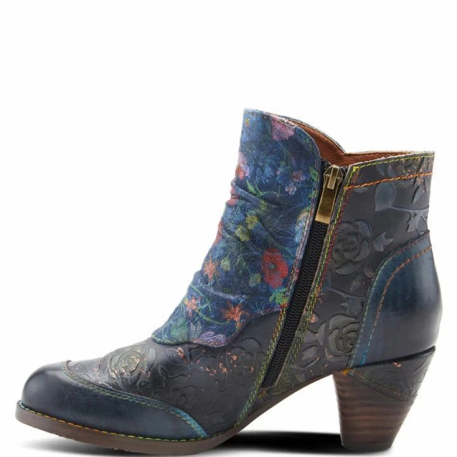 Women * | Spring Step L`Artiste Dustyrose Booties Navy Multi