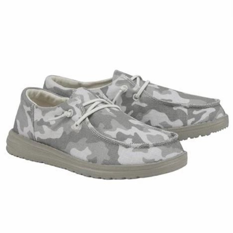 Women * | Hey Dude Wendy Funk- Cloud Camo Grey Cloud Camo Lt Grey