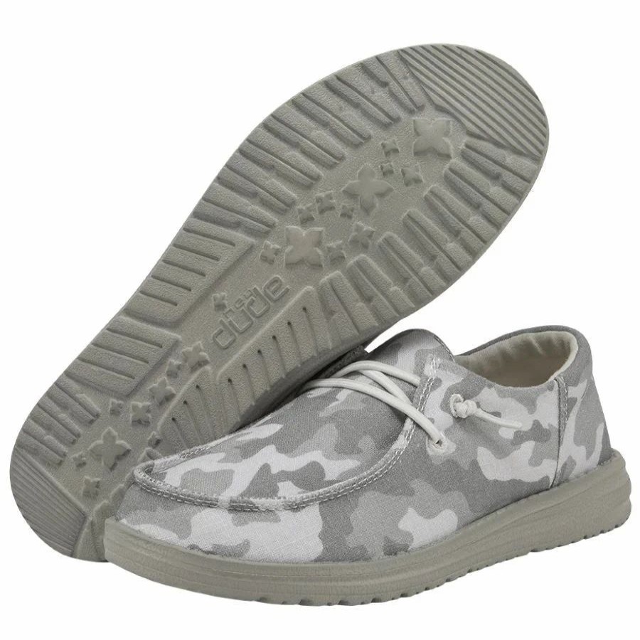 Women * | Hey Dude Wendy Funk- Cloud Camo Grey Cloud Camo Lt Grey