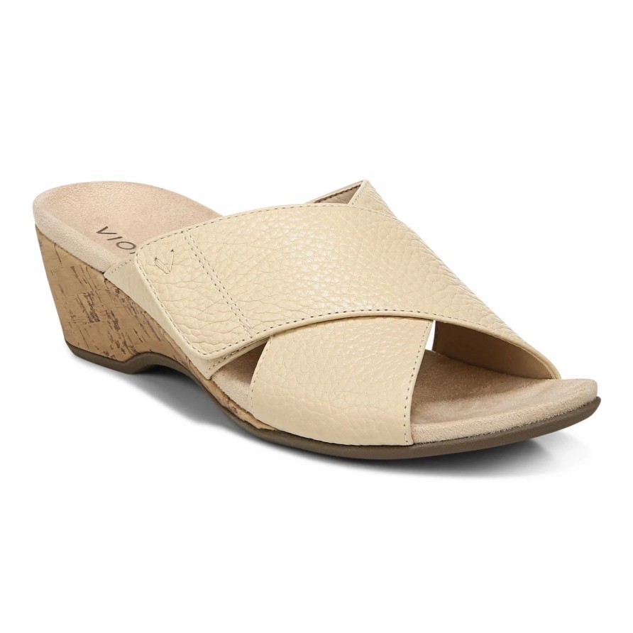 Women * | Vionic Leticia Wedge Sandal Semolina