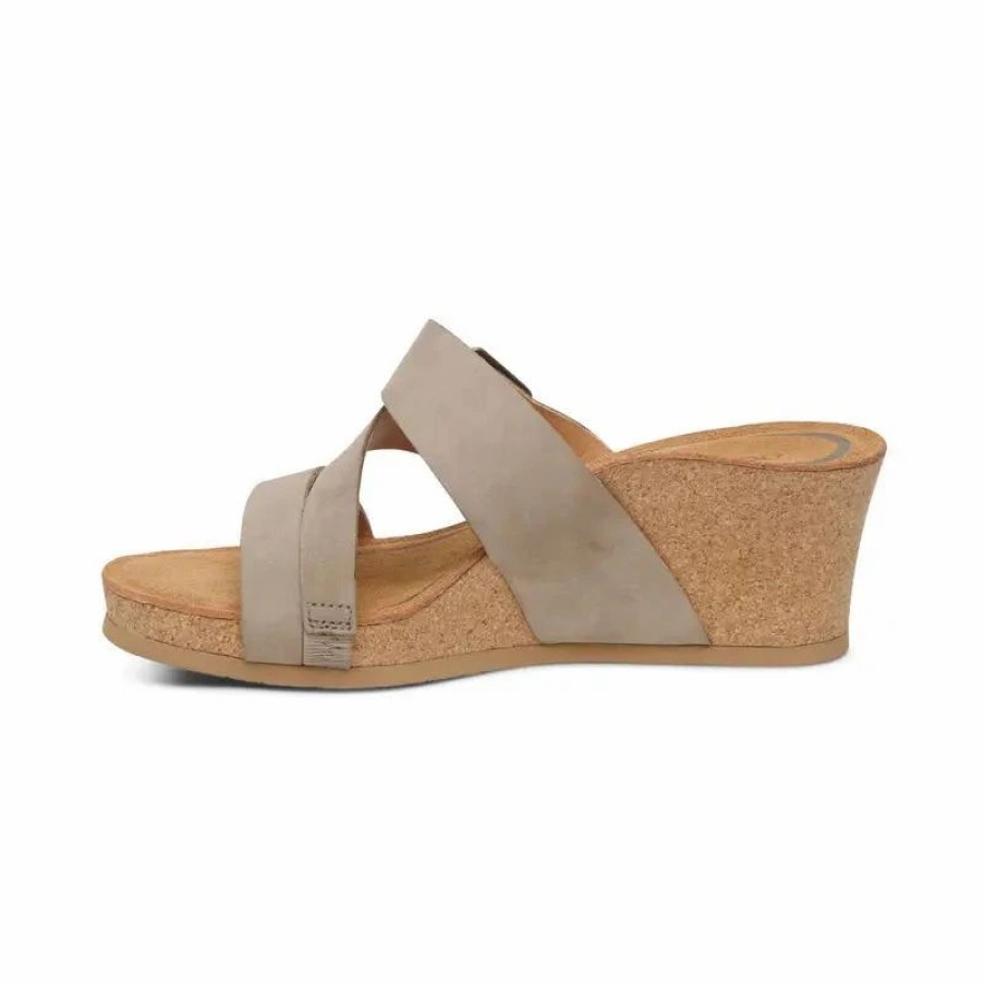 Women * | Aetrex Kimmy Arch Support Wedge Taupe