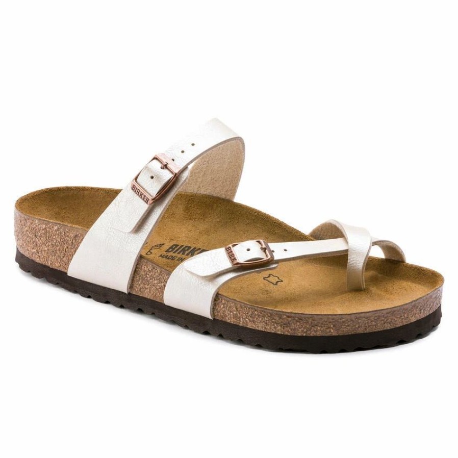 Women * | Birkenstock Regular Mayari Birko-Flor Graceful Pearl White