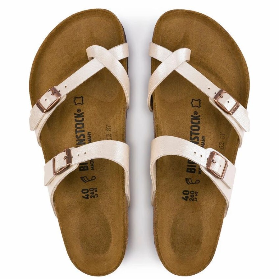 Women * | Birkenstock Regular Mayari Birko-Flor Graceful Pearl White