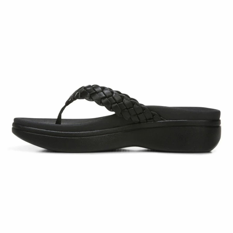 Women * | Vionic Kenji Platform Sandal Black Black/Graphit/Murel/Black