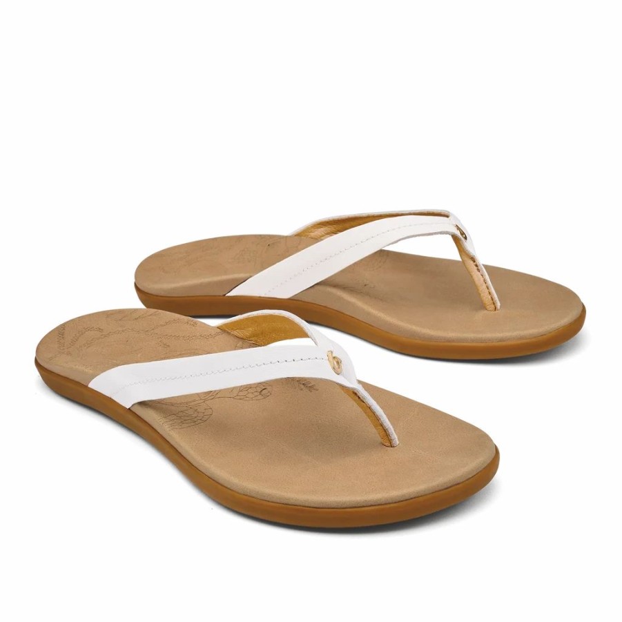 Women * | Olukai Honu Bright White Golden Sand Bright White/Goldsand