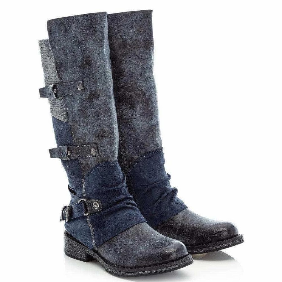 Women * | Rieker Franca 84 Boot Blue Ash