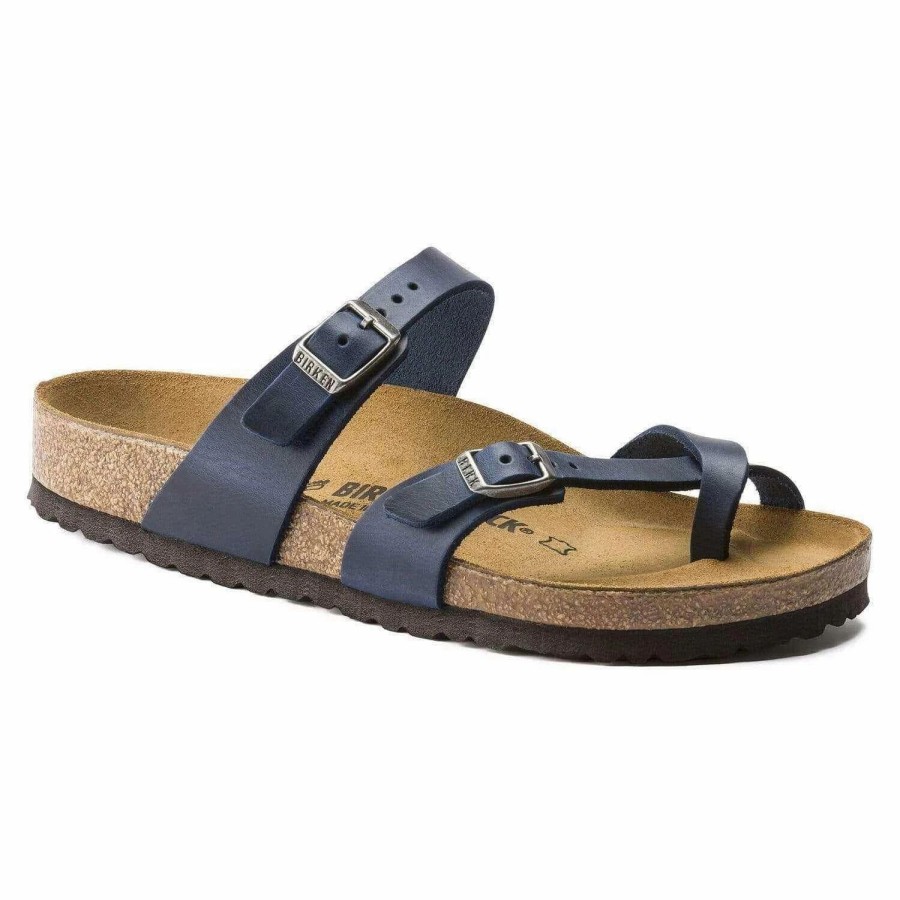 Women * | Birkenstock Regular Mayari Oiled Leather Blue