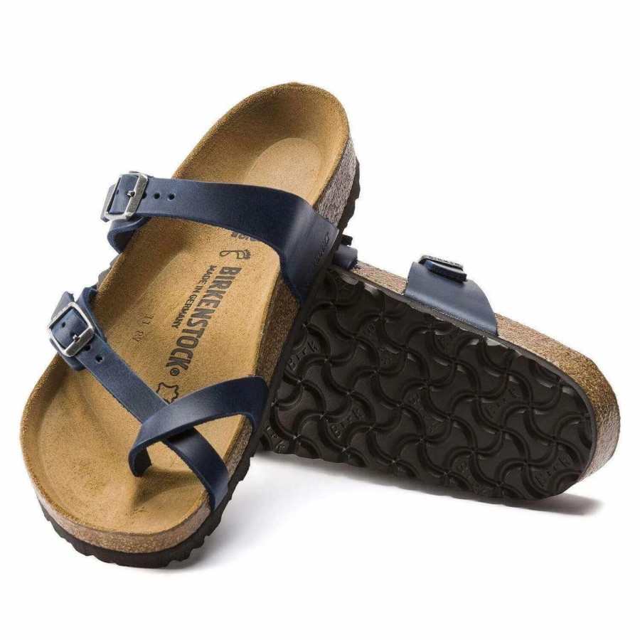 Women * | Birkenstock Regular Mayari Oiled Leather Blue