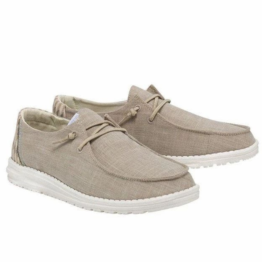 Women * | Hey Dude Wendy Canvas Sheen Beige