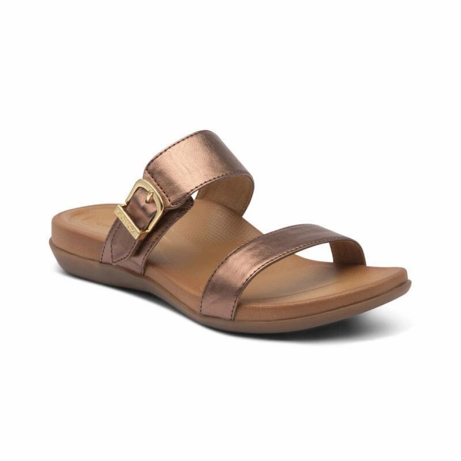 Women * | Aetrex Mimi Water-Friendly Sandal Bronze