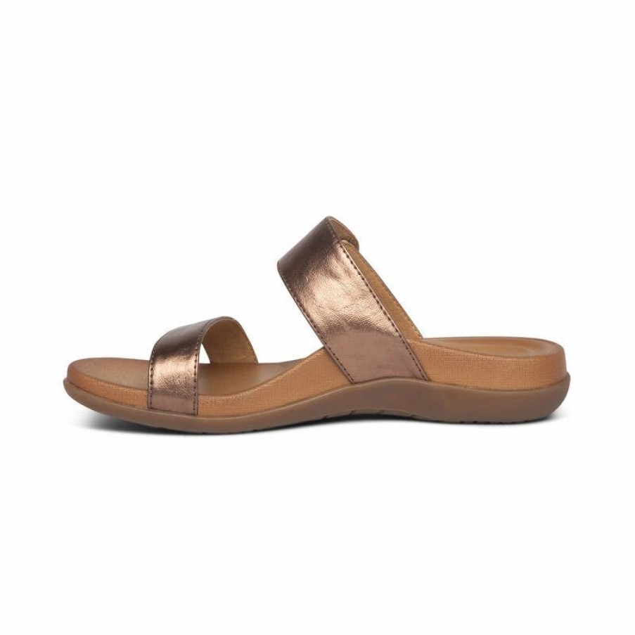 Women * | Aetrex Mimi Water-Friendly Sandal Bronze