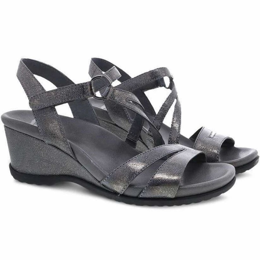 Women * | Dansko Addyson Distressed Pewter Metallic