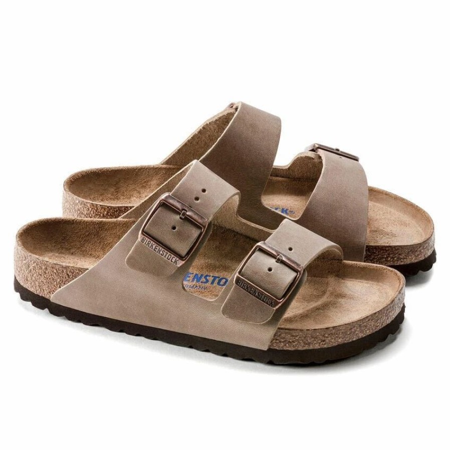 Men * | Birkenstock Narrow Arizona Soft Footbed Tabacco Brown Tobacco Oiled Leather